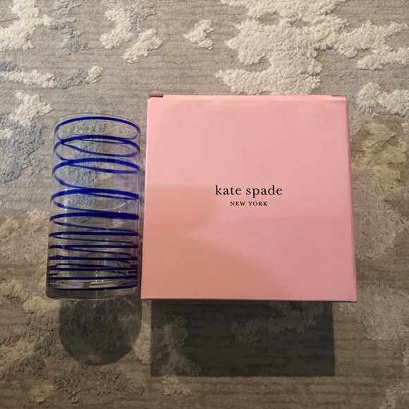 kate spade Other - Kate Spade Charlotte Street Blue Bar Glass Set Of 2  16 Oz Tall Elegant